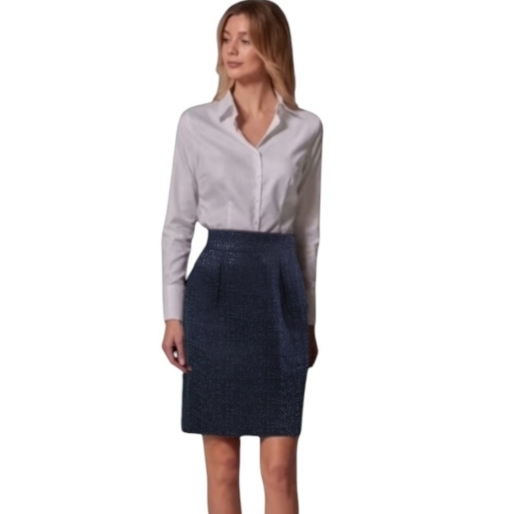Banana Republic Womens Shiny Black Jacquard Pencil Skirt Size‎ 10